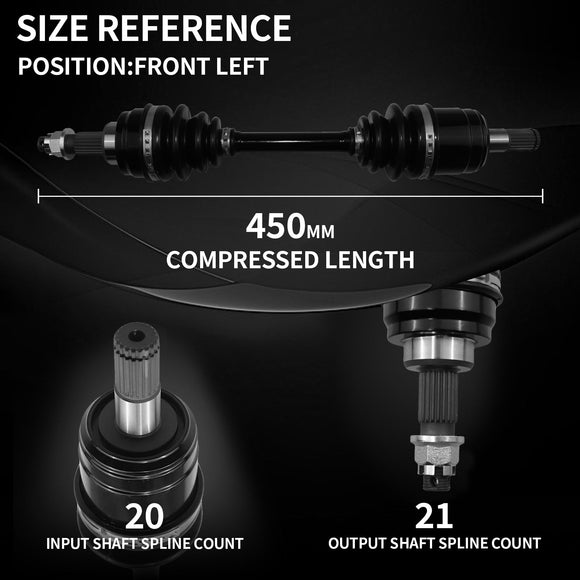 AXLCORE 2 PCS Front Left CV Axle Shaft for Honda 42350-HN0-A01 42350-HN0-671 42350HN0A01 42350HN0671