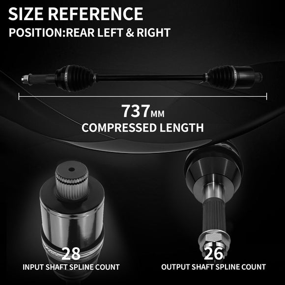 AXLCORE 2 PCS Rear Left & Right CV Axle Shaft for Polaris 1332947