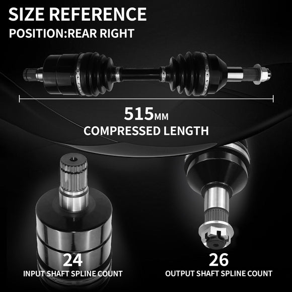 AXLCORE 2 PCS Rear Right CV Axle Shaft for Can-Am Outlander 1000 4X4 EFI DPS / XMR / XT / XTP 2013-2015 Replaces 705500983 705501486