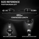 AXLCORE 2 PCS Rear Left CV Axle Shaft for Polaris Ranger 500 2X4 / 4X4 2005-2007 Replaces 1332284-3