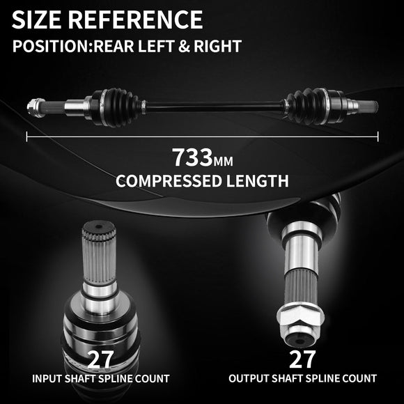 AXLCORE 2 PCS Rear Left & Right CV Axle Shaft for Yamaha Viking 700 YXM700 2014-2022 Replaces 1XD-F531H-00-00 1XDF531H0000