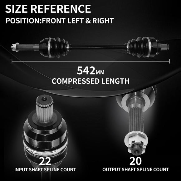 AXLCORE 2 PCS Front Left & Right CV Axle Shaft for Polaris Sportsman 570 EFI / EPS 2014-2017 Replaces 1332931