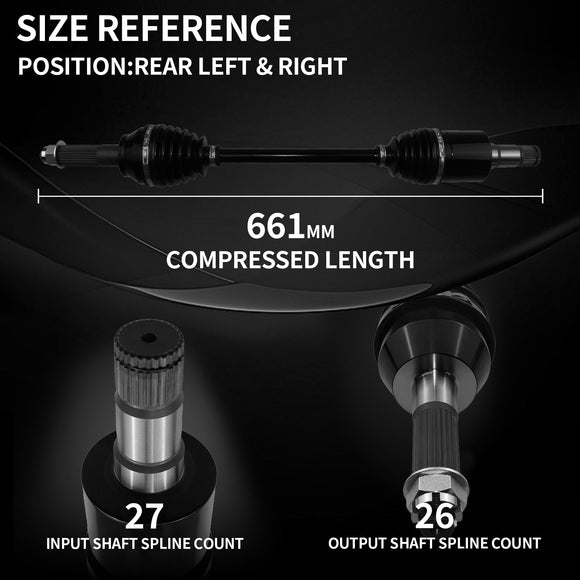AXLCORE 2 PCS Rear Right CV Axle Shaft for Polaris 1332722 1332877 1332504 1332576 1332648 2204858