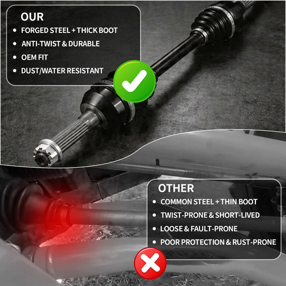 AXLCORE 2 PCS Front Left & Right CV Axle Shaft for Polaris Sportsman 570 EFI / EPS 2014-2017 Replaces 1332931