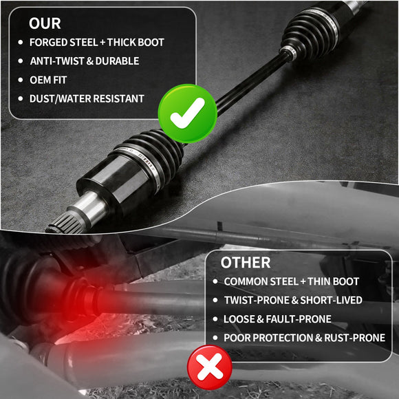 AXLCORE 2 PCS Rear Left & Right CV Axle Shaft for Polaris RZR 800 EFI 2008-2013 Replaces 1332672 1332444 1332884