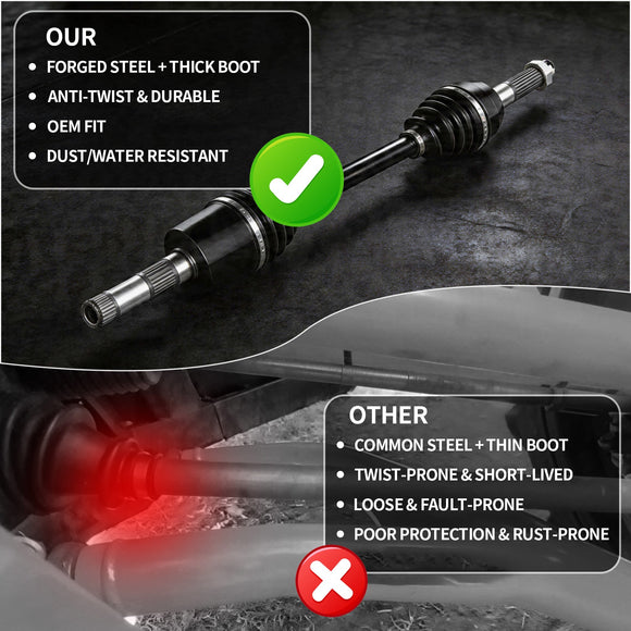 AXLCORE 2 PCS Rear Left CV Axle Shaft for Polaris Ranger 500 2X4 / 4X4 2005-2007 Replaces 1332284