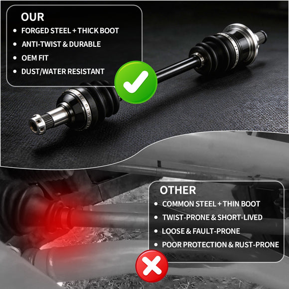 AXLCORE 2 PCS Rear Right CV Axle Shaft for Yamaha Rhino 700 YXR700F 4WD FI 2008-2009 Replaces 5B4-F53B0-00-00 5B4F53B00000